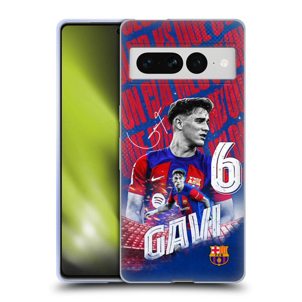FC Barcelona 2023/24 First Team Gavi Soft Gel Case for Google Pixel 7 Pro
