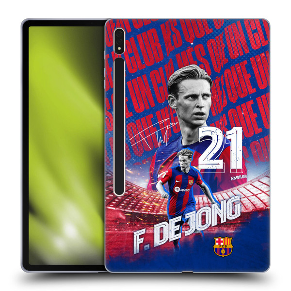 FC Barcelona 2023/24 First Team Frenkie de Jong Soft Gel Case for Samsung Galaxy Tab S8 Plus