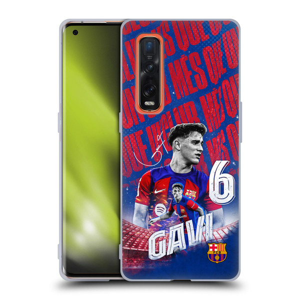 FC Barcelona 2023/24 First Team Gavi Soft Gel Case for OPPO Find X2 Pro 5G