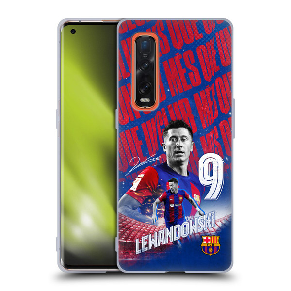 FC Barcelona 2023/24 First Team Robert Lewandowski Soft Gel Case for OPPO Find X2 Pro 5G
