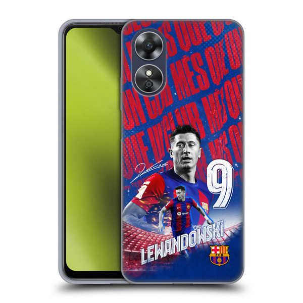 FC Barcelona 2023/24 First Team Robert Lewandowski Soft Gel Case for OPPO A17