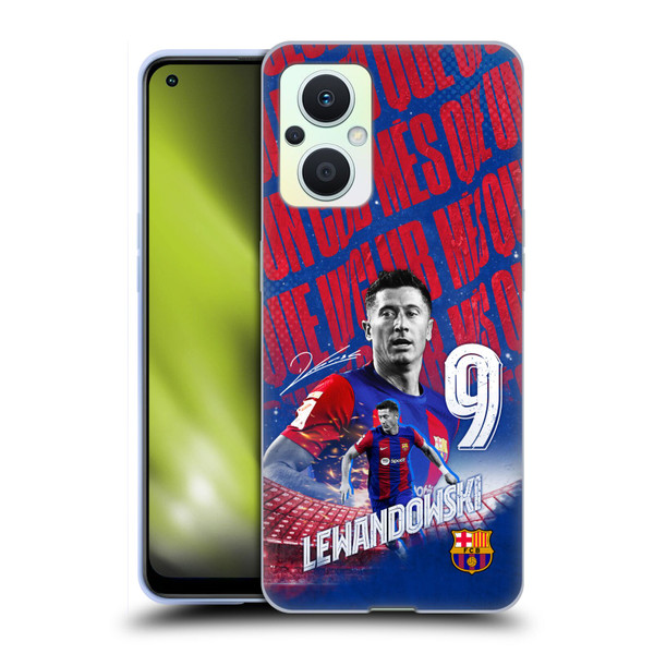 FC Barcelona 2023/24 First Team Robert Lewandowski Soft Gel Case for OPPO Reno8 Lite