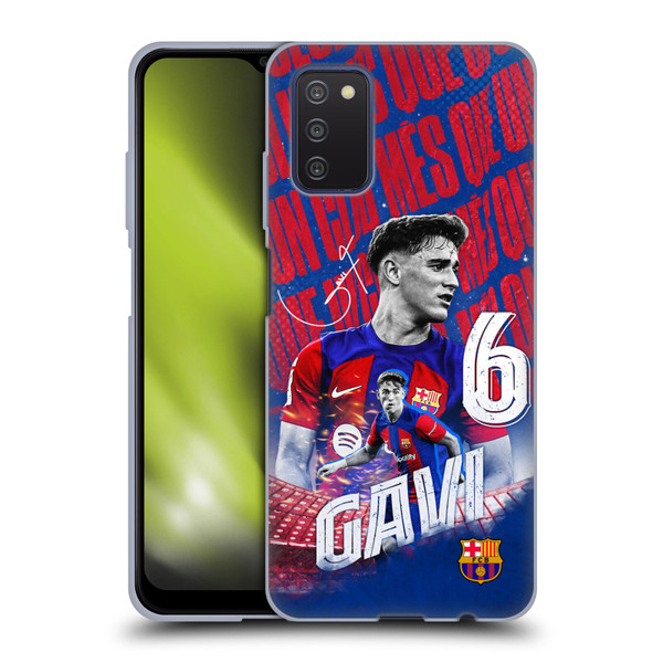 FC Barcelona 2023/24 First Team Gavi Soft Gel Case for Samsung Galaxy A03s (2021)