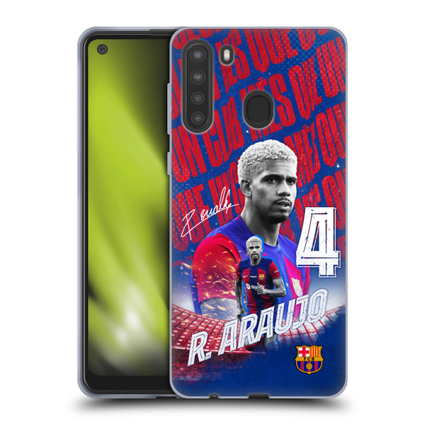 FC Barcelona 2023/24 First Team Ronald Araújo Soft Gel Case for Samsung Galaxy A21 (2020)