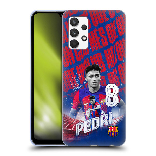 FC Barcelona 2023/24 First Team Pedri Soft Gel Case for Samsung Galaxy A32 (2021)