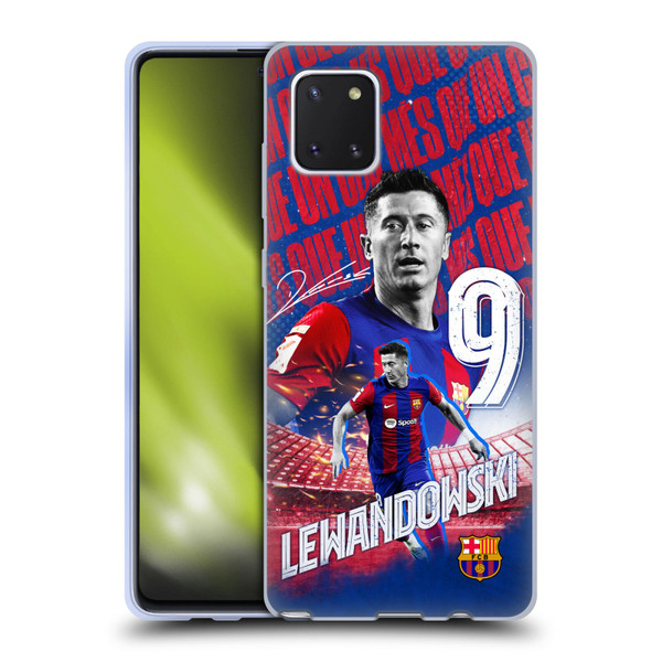 FC Barcelona 2023/24 First Team Robert Lewandowski Soft Gel Case for Samsung Galaxy Note10 Lite