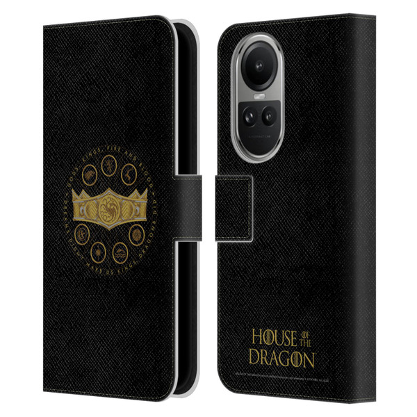 House Of The Dragon: Television Series Graphics Crown Leather Book Wallet Case Cover For OPPO Reno10 5G / Reno10 Pro 5G