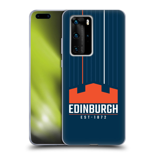 Edinburgh Rugby Logo Art Vertical Stripes Soft Gel Case for Huawei P40 Pro / P40 Pro Plus 5G