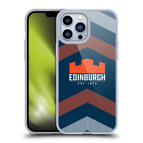 Edinburgh Rugby Logo Art Lines Soft Gel Case for Apple iPhone 13 Pro Max