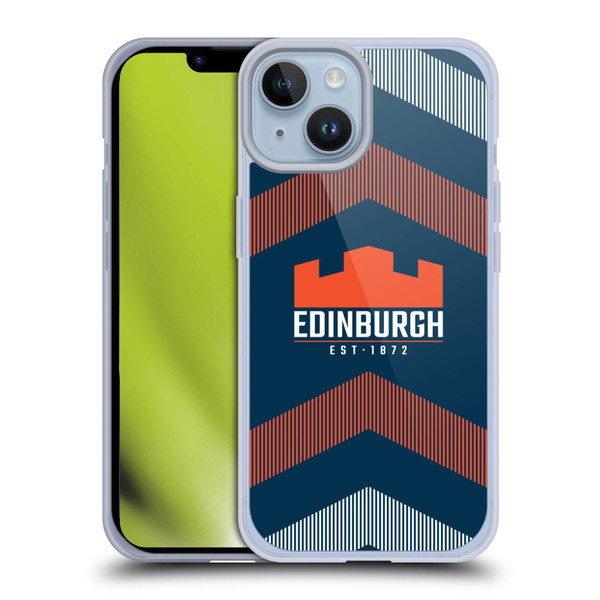 Edinburgh Rugby Logo Art Lines Soft Gel Case for Apple iPhone 14