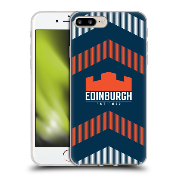 Edinburgh Rugby Logo Art Lines Soft Gel Case for Apple iPhone 7 Plus / iPhone 8 Plus
