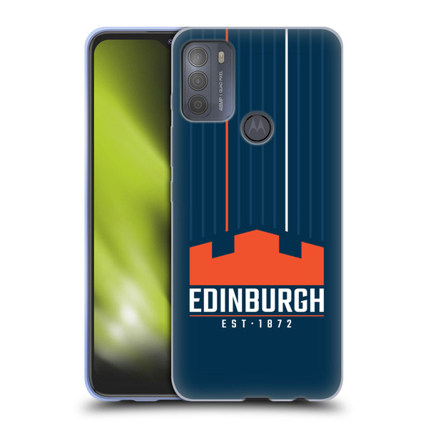 Edinburgh Rugby Logo Art Vertical Stripes Soft Gel Case for Motorola Moto G50