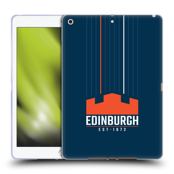 Edinburgh Rugby Logo Art Vertical Stripes Soft Gel Case for Apple iPad 10.2 2019/2020/2021
