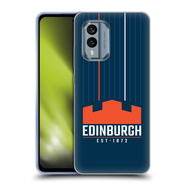 Edinburgh Rugby Logo Art Vertical Stripes Soft Gel Case for Nokia X30