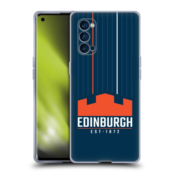 Edinburgh Rugby Logo Art Vertical Stripes Soft Gel Case for OPPO Reno 4 Pro 5G
