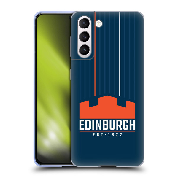 Edinburgh Rugby Logo Art Vertical Stripes Soft Gel Case for Samsung Galaxy S21 5G