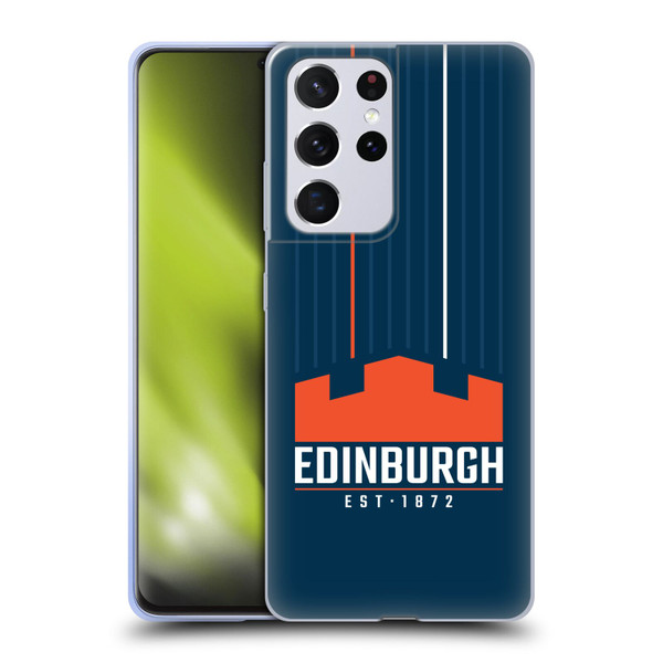 Edinburgh Rugby Logo Art Vertical Stripes Soft Gel Case for Samsung Galaxy S21 Ultra 5G