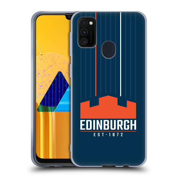 Edinburgh Rugby Logo Art Vertical Stripes Soft Gel Case for Samsung Galaxy M30s (2019)/M21 (2020)