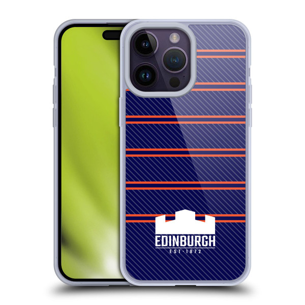 Edinburgh Rugby Logo 2 Stripes Soft Gel Case for Apple iPhone 14 Pro Max