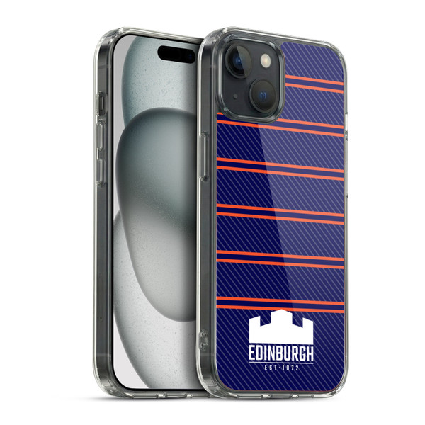 Edinburgh Rugby Logo 2 Stripes Soft Gel Case for Apple iPhone 15 Plus & MagSafe