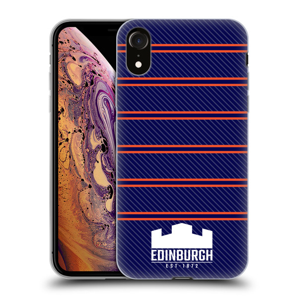 Edinburgh Rugby Logo 2 Stripes Soft Gel Case for Apple iPhone XR