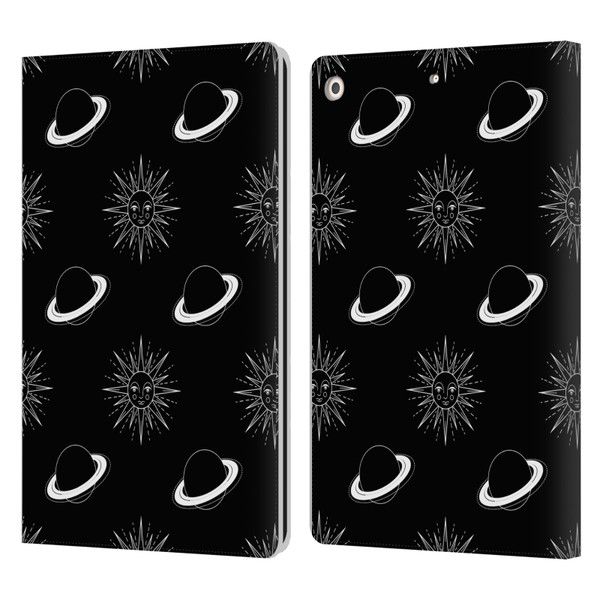 Haroulita Celestial Black And White Planet And Sun Leather Book Wallet Case Cover For Apple iPad 10.2 2019/2020/2021