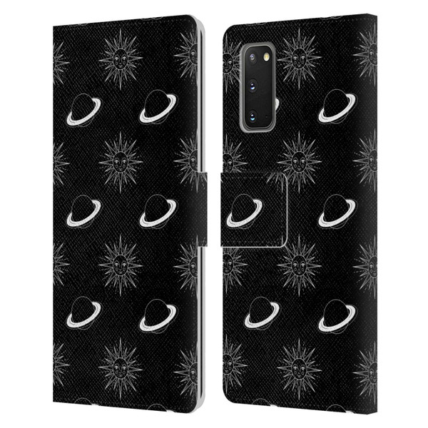 Haroulita Celestial Black And White Planet And Sun Leather Book Wallet Case Cover For Samsung Galaxy S20 / S20 5G