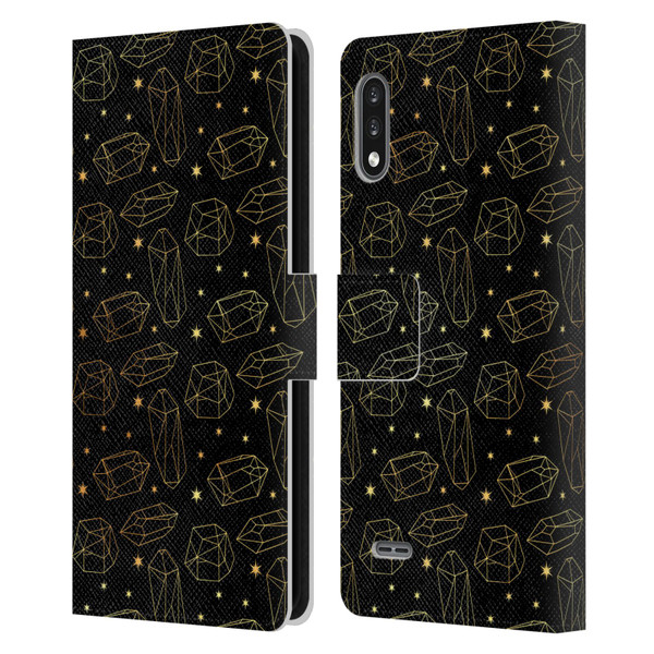 Haroulita Celestial Gold Prism Leather Book Wallet Case Cover For LG K22