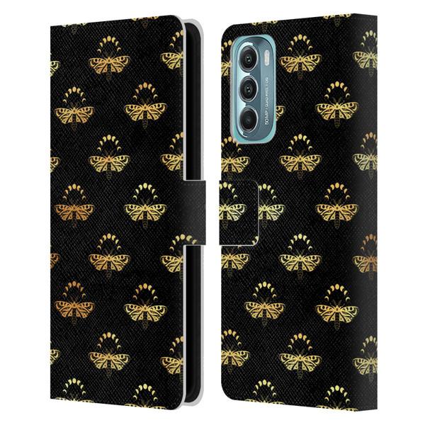 Haroulita Celestial Gold Butterfly Leather Book Wallet Case Cover For Motorola Moto G Stylus 5G (2022)