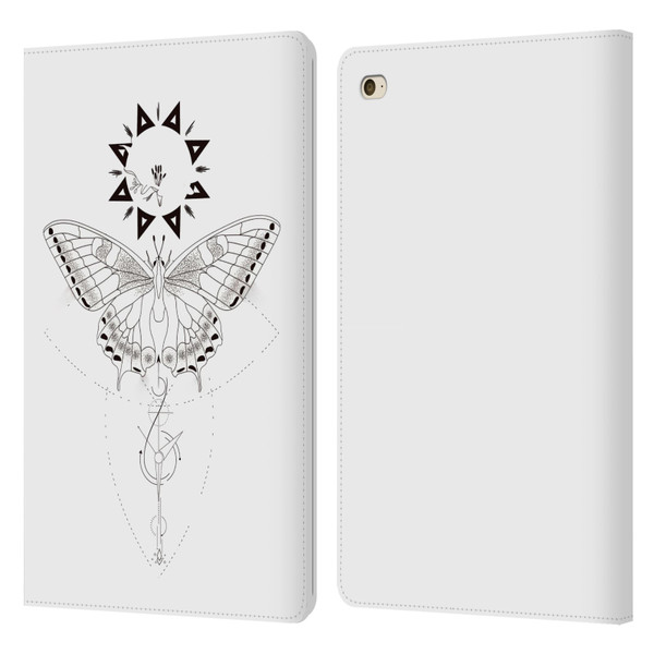Haroulita Celestial Tattoo Butterfly And Sun Leather Book Wallet Case Cover For Apple iPad mini 4