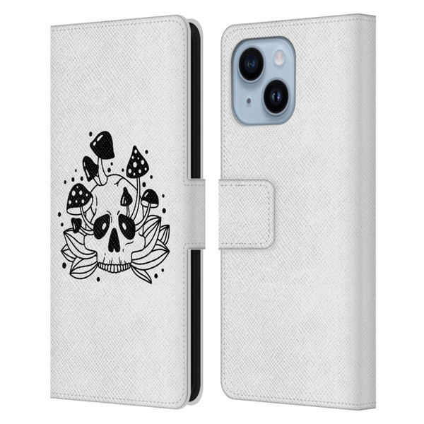 Haroulita Celestial Tattoo Skull Leather Book Wallet Case Cover For Apple iPhone 14 Plus