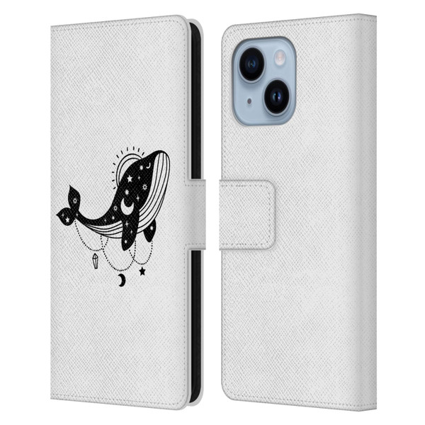 Haroulita Celestial Tattoo Whale Leather Book Wallet Case Cover For Apple iPhone 14 Plus