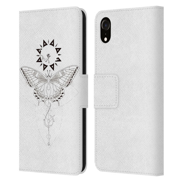 Haroulita Celestial Tattoo Butterfly And Sun Leather Book Wallet Case Cover For Apple iPhone XR