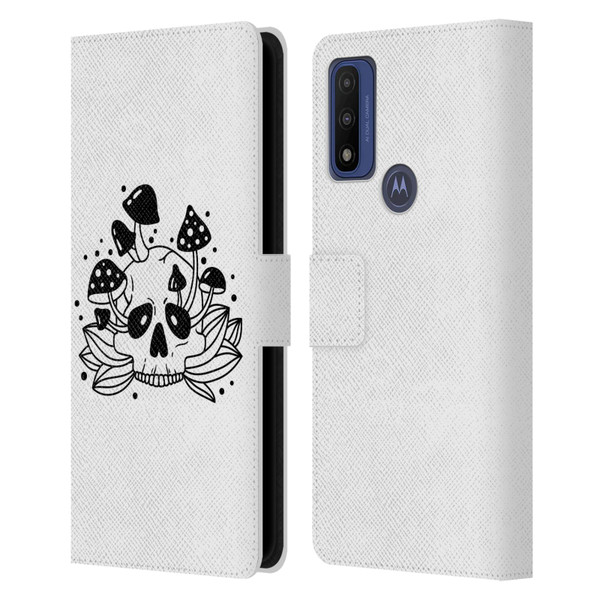 Haroulita Celestial Tattoo Skull Leather Book Wallet Case Cover For Motorola G Pure