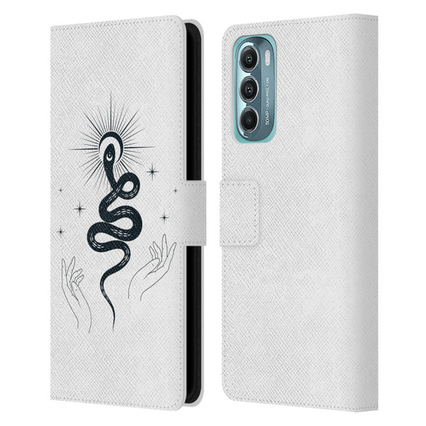 Haroulita Celestial Tattoo Snake Leather Book Wallet Case Cover For Motorola Moto G Stylus 5G (2022)