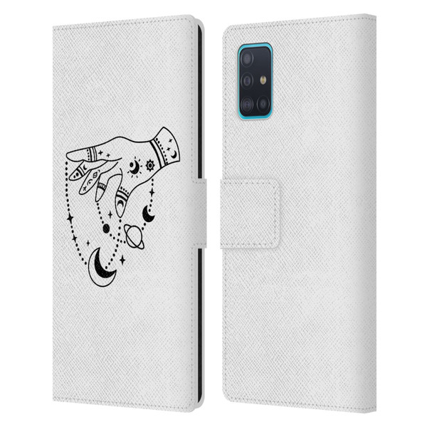 Haroulita Celestial Tattoo Puppet Universe Leather Book Wallet Case Cover For Samsung Galaxy A51 (2019)