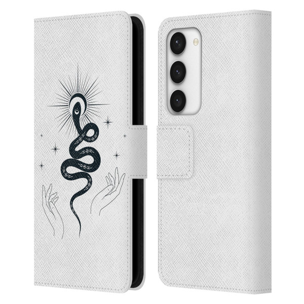 Haroulita Celestial Tattoo Snake Leather Book Wallet Case Cover For Samsung Galaxy S23 5G