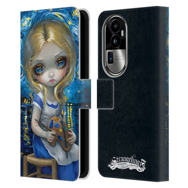Strangeling Art Impressionist Night Leather Book Wallet Case Cover For OPPO Reno10 Pro+