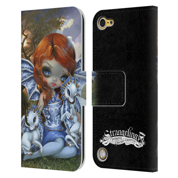 Strangeling Dragon Blue Willow Fairy Leather Book Wallet Case Cover For Apple iPod Touch 5G 5th Gen