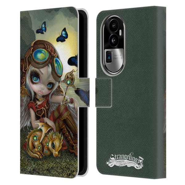 Strangeling Dragon Steampunk Fairy Leather Book Wallet Case Cover For OPPO Reno10 Pro+