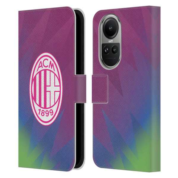 AC Milan 2023/24 Crest Kit Third Leather Book Wallet Case Cover For OPPO Reno10 5G / Reno10 Pro 5G