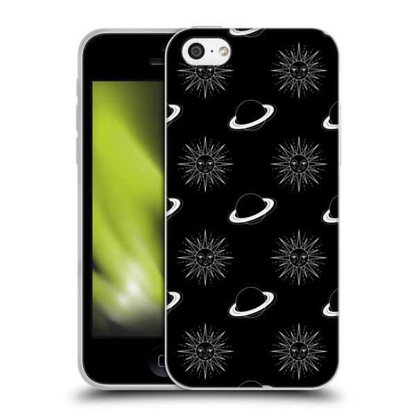 Haroulita Celestial Black And White Planet And Sun Soft Gel Case for Apple iPhone 5c