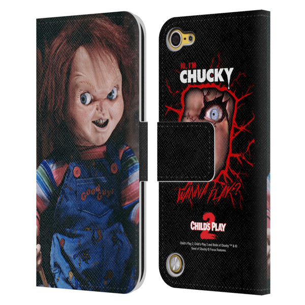 Child's Play II Key Art Doll Leather Book Wallet Case Cover For Apple iPod Touch 5G 5th Gen