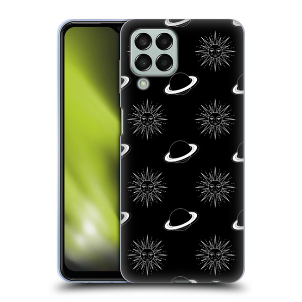 Haroulita Celestial Black And White Planet And Sun Soft Gel Case for Samsung Galaxy M33 (2022)