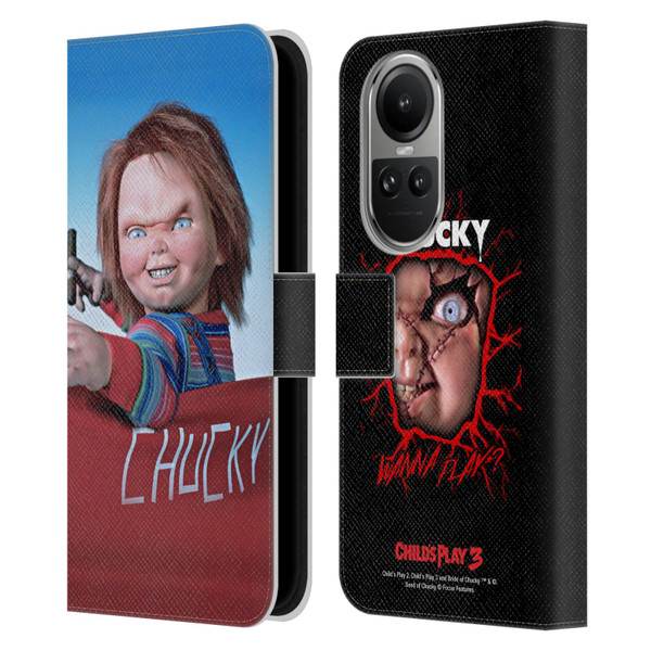 Child's Play III Key Art On Set Leather Book Wallet Case Cover For OPPO Reno10 5G / Reno10 Pro 5G