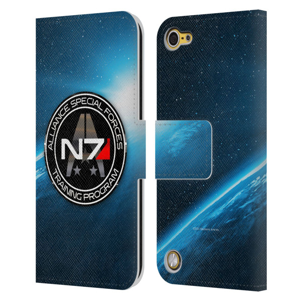 EA Bioware Mass Effect 3 Badges And Logos N7 Training Program Leather Book Wallet Case Cover For Apple iPod Touch 5G 5th Gen