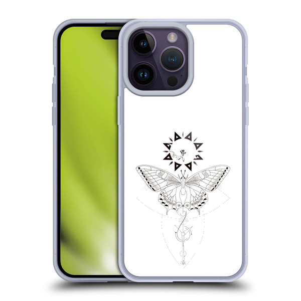 Haroulita Celestial Tattoo Butterfly And Sun Soft Gel Case for Apple iPhone 14 Pro Max
