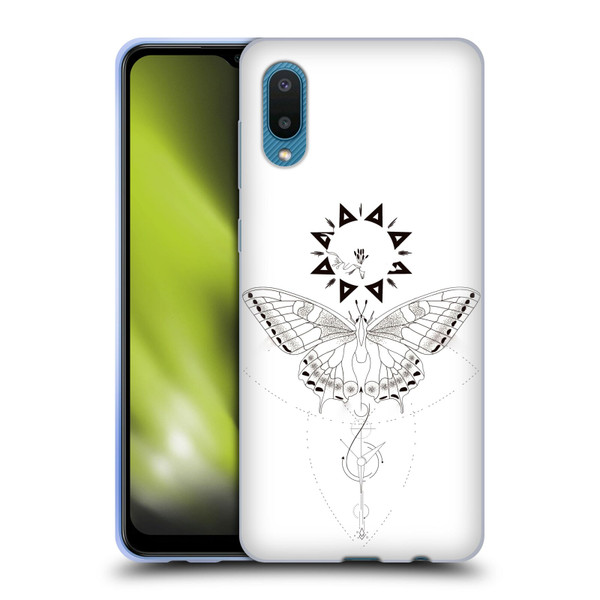 Haroulita Celestial Tattoo Butterfly And Sun Soft Gel Case for Samsung Galaxy A02/M02 (2021)