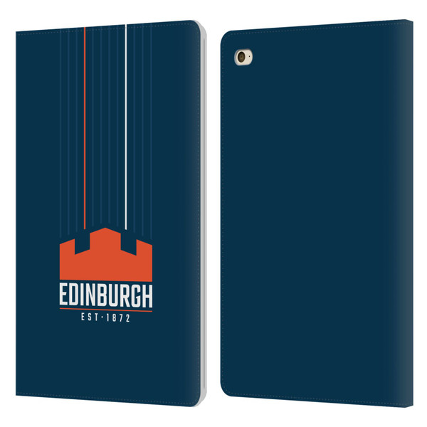 Edinburgh Rugby Logo Art Vertical Stripes Leather Book Wallet Case Cover For Apple iPad mini 4