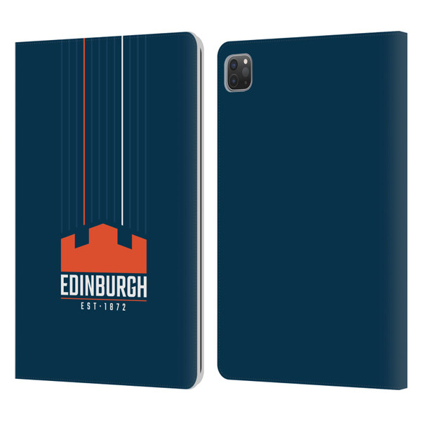 Edinburgh Rugby Logo Art Vertical Stripes Leather Book Wallet Case Cover For Apple iPad Pro 11 2020 / 2021 / 2022